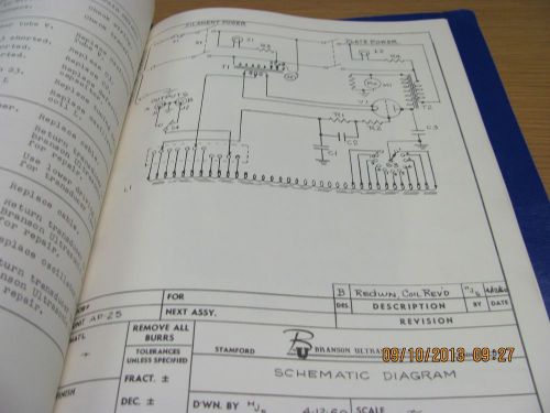 BRANSON MODEL AP-25-B: &#034;Sonogen&#034; Ultrasonic Generator - Operating Instructions