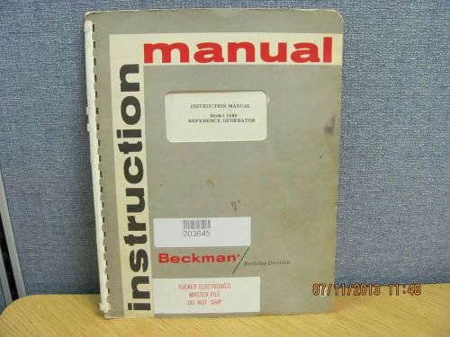 BECKMAN MODEL 5580: Reference Generator - Instruction Manual schematic # 16926