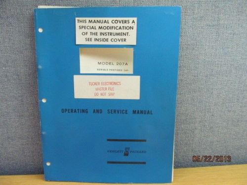 Agilent/hp 207a audio sweep oscillator operating servicing instructions/sc s#349 for sale
