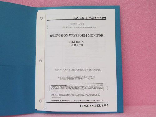 Tektronix 1480R Opt. 01 Television Waveform Monitor Calibration Procedure, 12/95