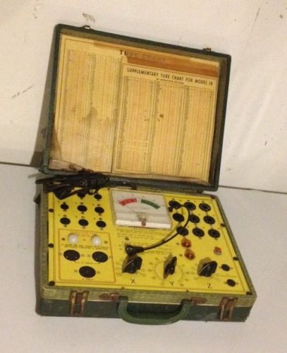 Vintage Tube Tester CB Ham Radio Stereo Shell Test-O-Matic w/ Tables Old Antique