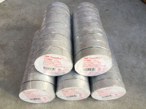 (lot of 50 rolls)  3m temflex 1700c 3/4&#034; x 66&#039; vinyl gray electrical tape for sale