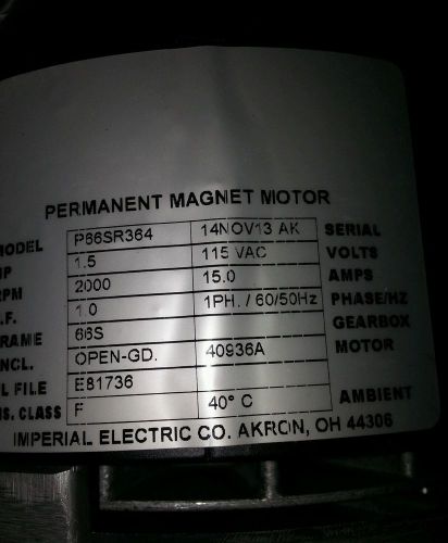 Motor 1.5hp 2000 rpm 120/60 for sale