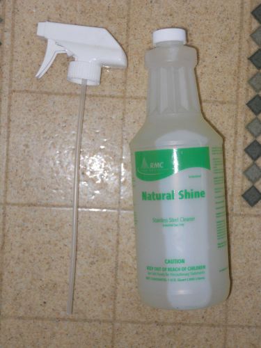 6- 32 oz. RMC Natural Shine Stainless Steel Cleaner spray bottle