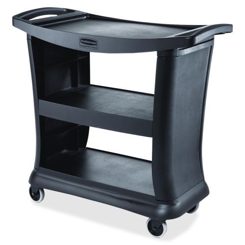 Rubbermaid 9t68 executive service cart - 3 shelf - 300 lb capacity - black for sale