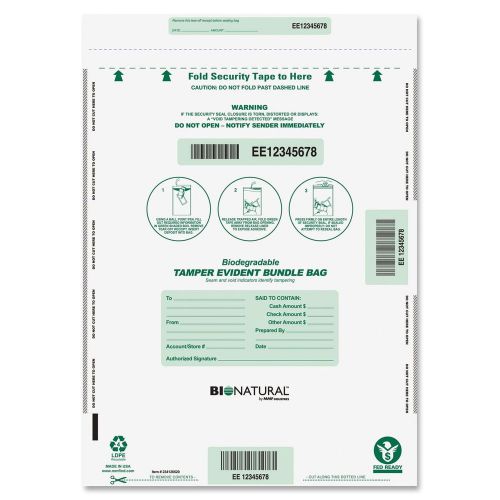 Mmf industries mmf234126520 bio-natural tamper-evident dep bags pack of 50 for sale