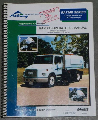 Mobil RA730B Street Sweeper Operator&#039;s Manual, NEW