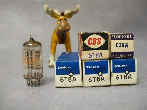 6T8A Vacuum Tubes  Lot of 5  Delco / CBS / Tung-Sol