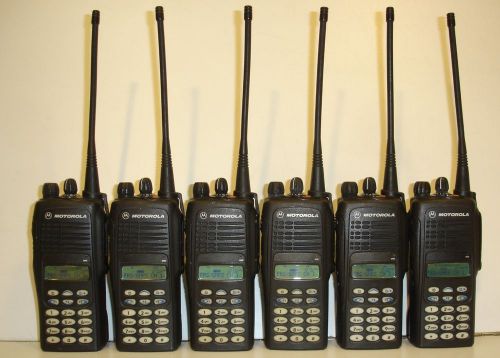 Lot of 6 Motorola HT1250 UHF 403-470MHz,128 Channel, Full Keypad, FRS/GMRS