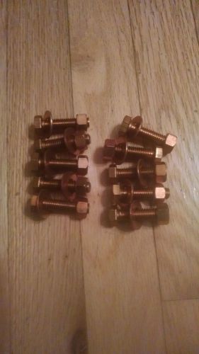 lot of10 1 1/2 x 3/8-16 brass bolts