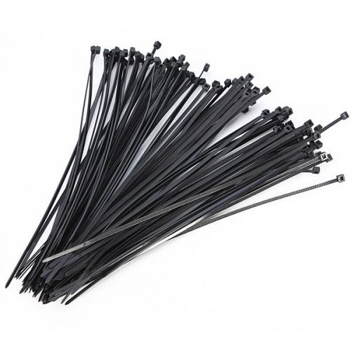 100pcs Nylon Plastic Zip Trim Wrap Cable Loop Ties Wire Self-Lo 200 x 3mm Black