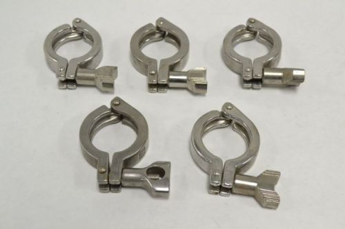 LOT 5 BCI TRI CLOVER 1-3/4IN 304 STAINLESS SANITARY PIPE END CLAMP B244273