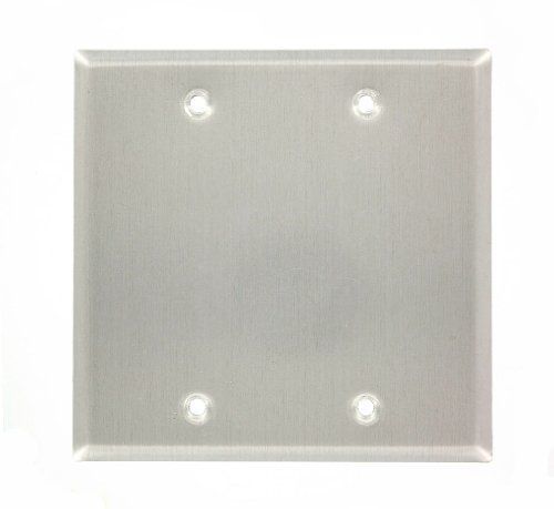 Leviton 83025-EXT 2-Gang No Device Blank Wallplate  Weather-Resistant  Aluminum