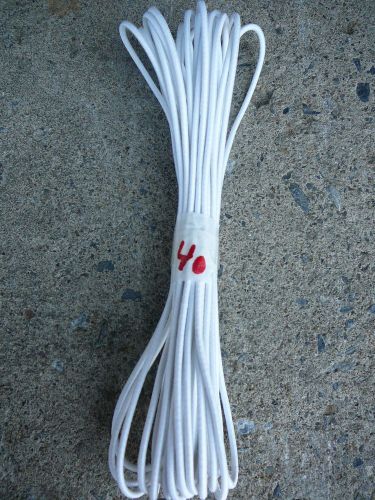 All White MICRO Nylon coated rubber rope shock cord 1/8&#034; x 40&#039; MINI Bungee Cord