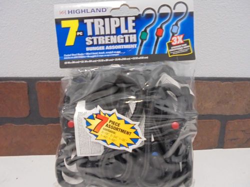 Highland triple strength 7 piece bungee cord assortment nwl#15 for sale
