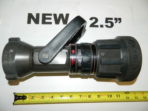 Fire hose nozzle new akron turbojet style 1725 2.5&#034; 2 1/2 inch nh nst high range for sale