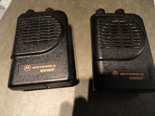 (2) motorola minitor iii vhf pagers w/chargers fire,ems for sale