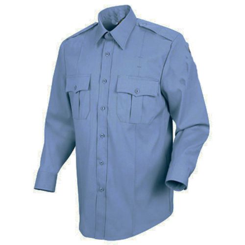 Elbeco duracloth 65 blue uniform shirt long sleeve size 18 1/2 ( 33 ) for sale