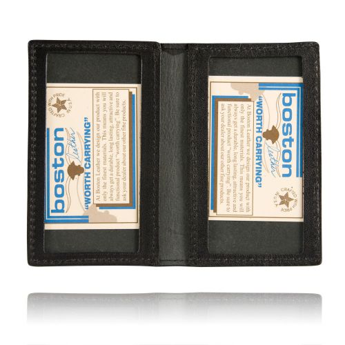 Boston leather 5819-1 id case with 2 id windows fits federal id/ public safety for sale
