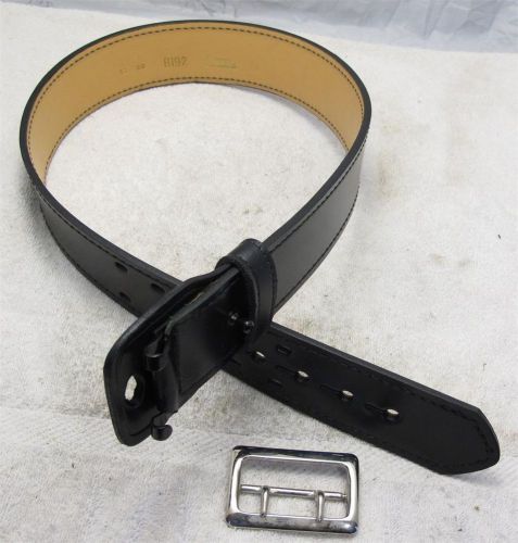 B192 size 34&#034; g&amp;g black contour sally browne ladies 2.25&#034; leather police belt for sale