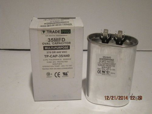 TRADE PRO 35MFD OVAL CAPACITOR,35 MFD, 370/440VAC, TP-CAP-35/440,FREE SHIP NISB!