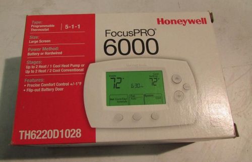 Honeywell th6220d1028 5-1-1 programmable thermostat focuspro 6000 lg display for sale