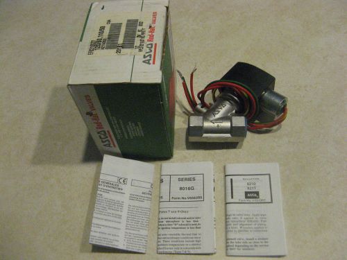 Asco red-hat 2 solenoid valve ss stainless steel ef8210g37 1/2&#034; 120v 2w nc for sale
