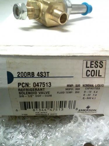 EMERSON 200RB 4S3T Refrigerant Solenoid Valve 3/8-1/2&#034; *NEW in Box**