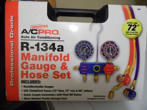 Certified ac pro r134a professional manifold gauge and hose set 429 for sale