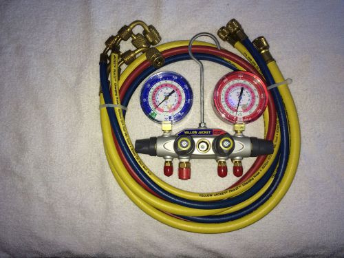 Yellow jacket 49963 titan 4-valve test &amp; charging manifold r-22/404a/410a, new for sale