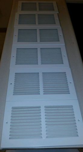 Qty-6,12x6 WHITE STAMPED RETURN WALL AIR GRILLE
