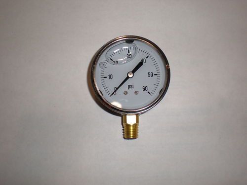New hydraulic liquid filled pressure gauge 0-60 psi for sale