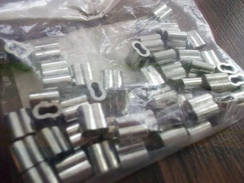 3/32&#034; zinc plated copper cable crimps/sleeves/swagging (lot of 50) surplus nos for sale