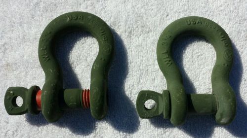 5/8&#034;  midland shackles, clevis, screw pin wll 3 1/4 ton 2 ea. free shipping for sale