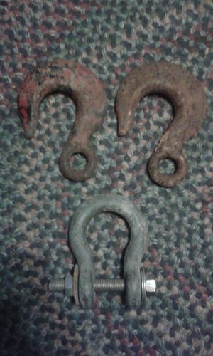 2 large hooks and 1 clevis for sale