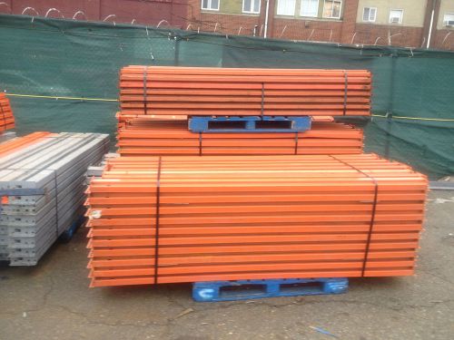 96&#034; x 4&#034; Orange Teardrop Pallet Rack Beams: Used and in Great Condition**