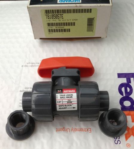 Hayward tb1050ste 1/2&#034; pvc true union ball valve socket / thread epdm new for sale