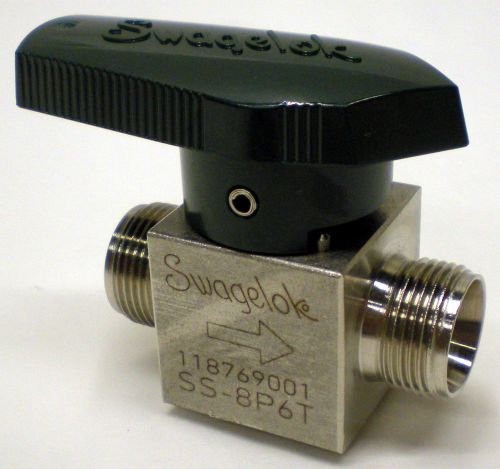 Swagelok ss-8p6t 1/2&#034; quater turn stainless steel manual plug valve for sale
