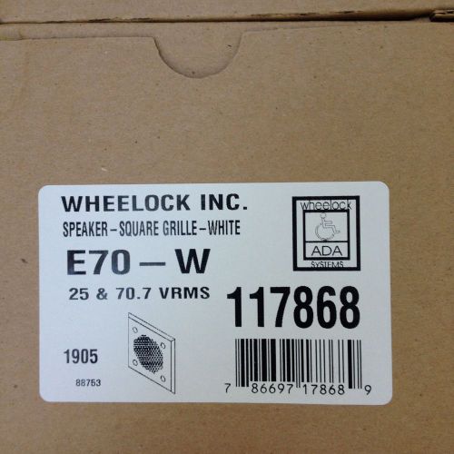 WHEELOCK E70-24-W 25/70VRMS SPEAKER STROBE With Back Boxes SSB-W Fire Alarm
