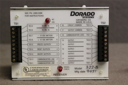Dorado Security System Recevier Model No. 3140-322 B