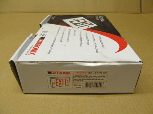 1 nib exitronix vex-u-bp-wb-wh vexubpwbwh thermoplastic led exit sign for sale