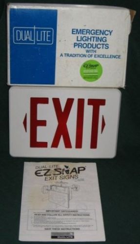 *dual lite*emergency lighting*exit sign*energy saving lamp*ez snap*red letters** for sale