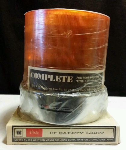 WMC HANDY ROOF MOUNT AMBER SAFETY LIGHT 10&#034; MODEL SL-750 NOS