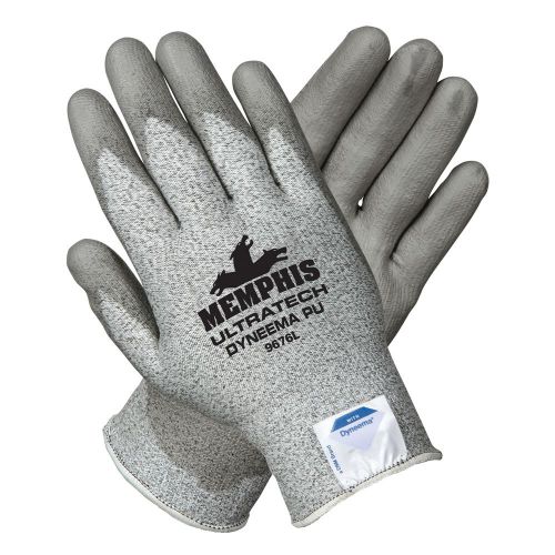 Memphis 9676 ultratech pu coated palm string knit gloves, 13ga dyneema shell lrg for sale