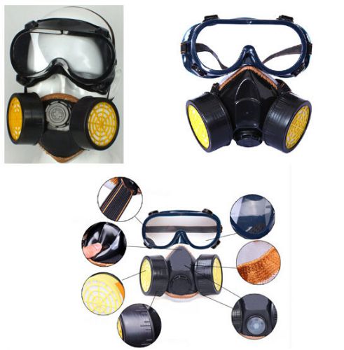 2pcs spray paint fumes gas kept out twin cartridge respirator mask/goggles for sale