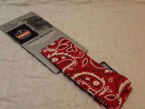 Ergodyne Chill-Its 6700 Cooling Bandana Tie Headband Red Western