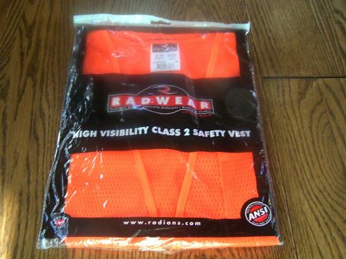 Radwear High Visibility Class 2 Bright Orange Safety Vest Size M ANSI Standards