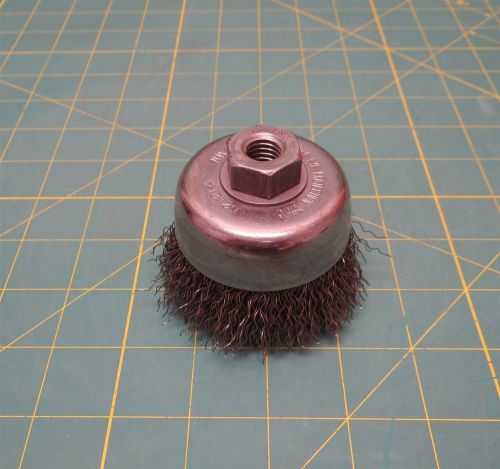 Weiler 3&#034; Crimped Wire Cup Brush 3 In / 0.014 In / 1/2&#034;-13 Hole  New Surplus