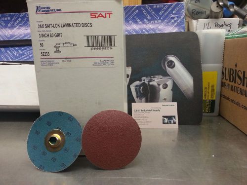 sait lok 3 inch 80 grit laminated discs  52233 100 pieces