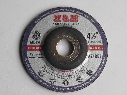20 premium 4-1/2&#034;x1/4&#034;x7/8&#034; metal grinding wheels angle grinder disc / t27 for sale